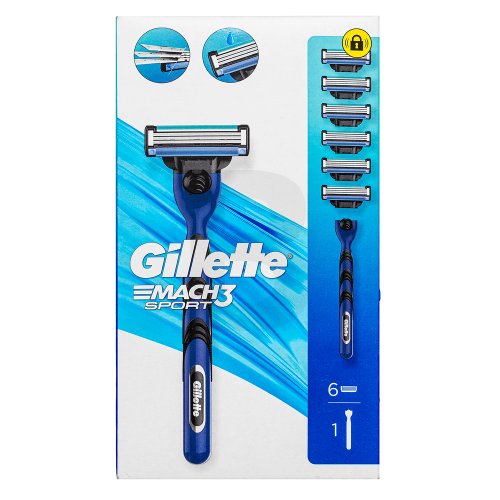 Mach3 Sport Razor + Spare Heads 6 pcs